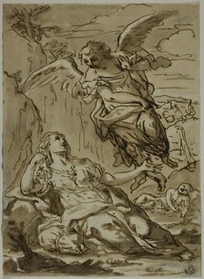 Angel Appearing to Hagar in the Wilderness, n.d. Creator: Pietro Gualla.