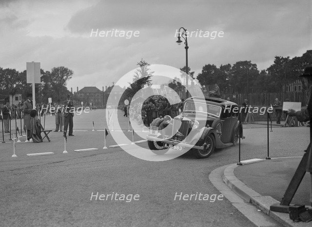 MG VA of RK Wellsteed competing in the South Wales Auto Club Welsh Rally, 1937 Artist: Bill Brunell.