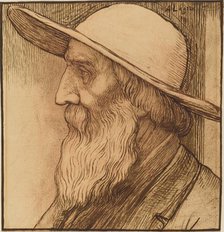 Head of an Old Man with a Wide-Brimmed Hat. Creator: Alphonse Legros.
