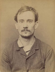 Coudry. Hubert, Louis. 24 ans, né à Paris XVe. Corroyeur. Anarchiste. 7/3/94., 1894. Creator: Alphonse Bertillon.