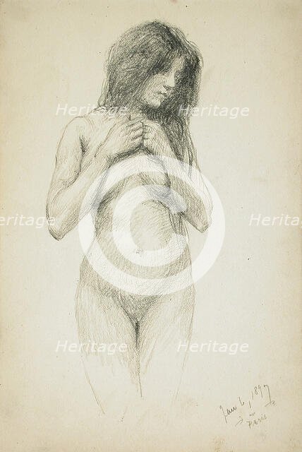 Female Nude, 1897. Creator: Frank Duveneck.