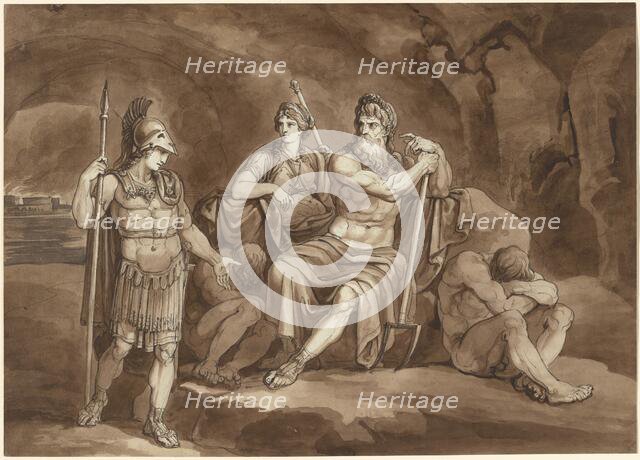 Telemachus Requests Permission from Pluto to Seek His Father in the Underworld, 1809. Creator: Bartolomeo Pinelli.