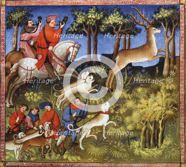 Deer hunt, 15th century. Artist: Workshop of the Bedford Breviary