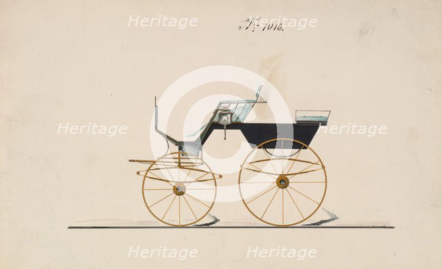 Design for 4 seat Phaeton, no top, no. 1016, 1850-70. Creator: Brewster & Co.
