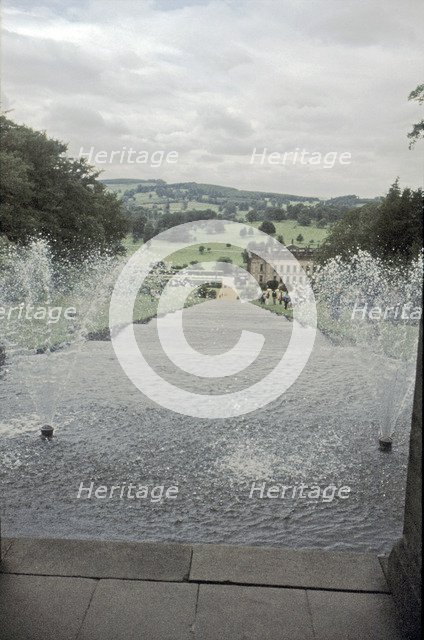 Chatsworth House from the top of the Cascade, Derbyshire, c1980s(?). Artist: Richard Williams