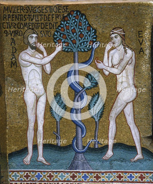 Adam und Eva. The Fall, 1140-1170 . Creator: Byzantine Master.