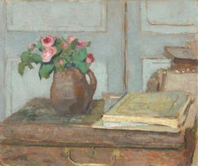 The Artist's Paint Box and Moss Roses, 1898. Creator: Edouard Vuillard.