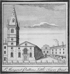 Church of St Margaret Pattens, Little Tower Street, City of London, 1750.                        Artist: Anon