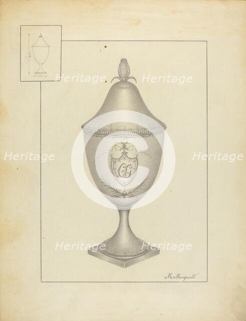 Silver Sugar Bowl, c. 1937. Creator: Matthew Mangiacotti.