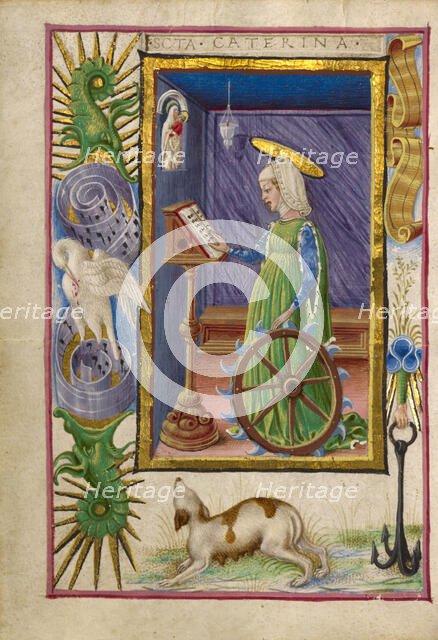 Saint Catherine of Alexandria; Gualenghi-d'Este Hours, about 1469. Creator: Taddeo Crivelli.