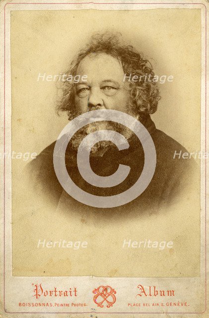 Portrait of Mikhail Alexandrovich Bakunin (1814-1876), ca 1860.