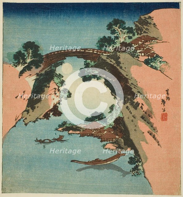 Monkey Bridge, Japan, c. 1830/44. Creator: Katsushika Taito.