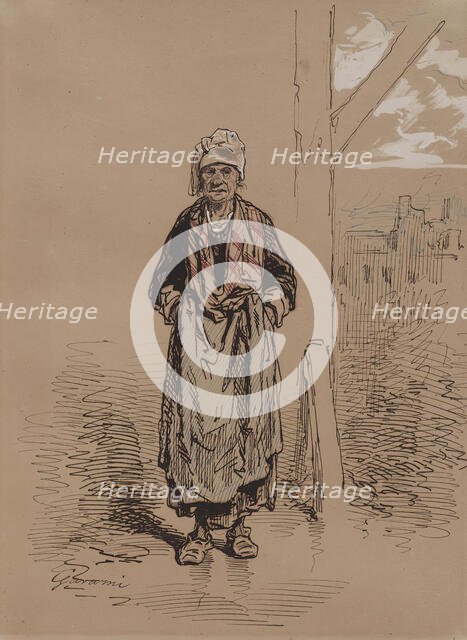 Old Woman, 1852-1866. Creator: Paul Gavarni.
