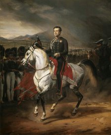 Equestrian portrait of Charles Albert (1798-1849), King of Sardinia, 1834. Creator: Vernet, Horace (1789-1863).