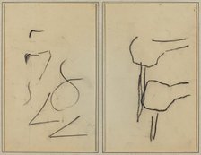 Scribbles; Two Shapes [verso], 1884-1888. Creator: Paul Gauguin.