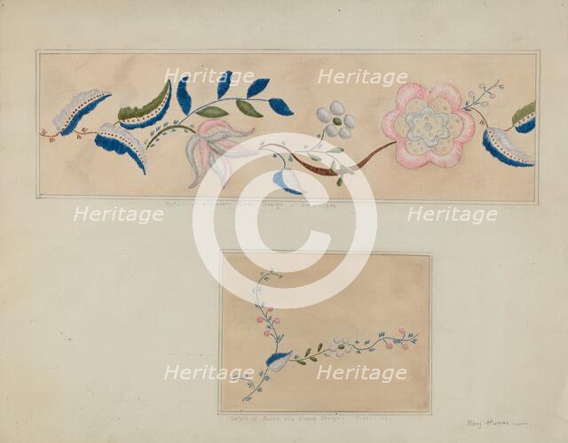 Embroidery - Detail of Child's Dress, 1935/1942. Creator: Mary E Humes.