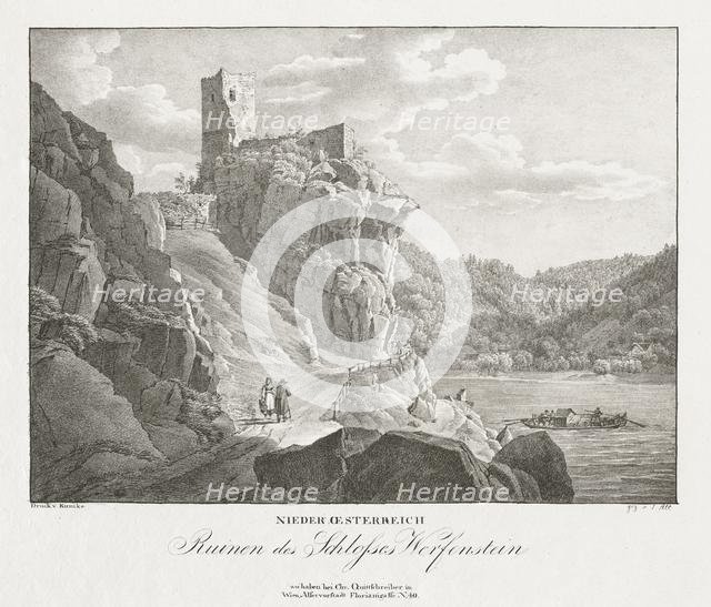 Nieder-oesterreich, Ruinen des Schlosses Werfenstein. Creator: Jakob Alt (Austrian, 1789-1872).