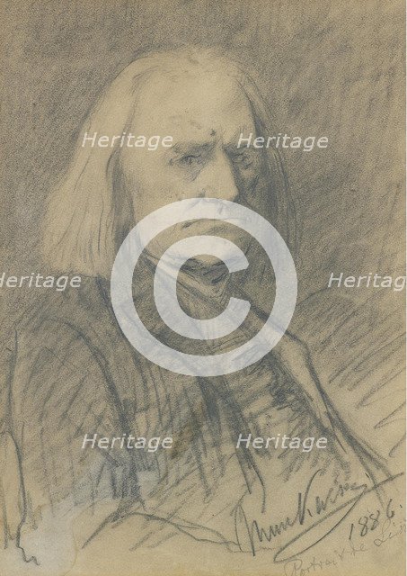 Portrait of Franz Liszt (1811-1886), 1886. Artist: Munkácsy, Mihály (1844-1900)