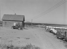 The Schroeder family's new house, Dead Ox Flat, Malheur County, Oregon, 1939. Creator: Dorothea Lange.