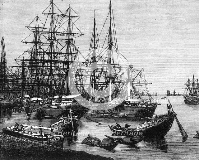 'View of the Port of Calcutta', c1891. Creator: James Grant.