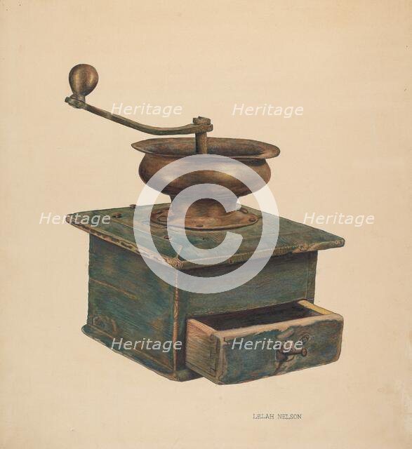 Coffee Mill, c. 1940. Creator: Lelah Nelson.