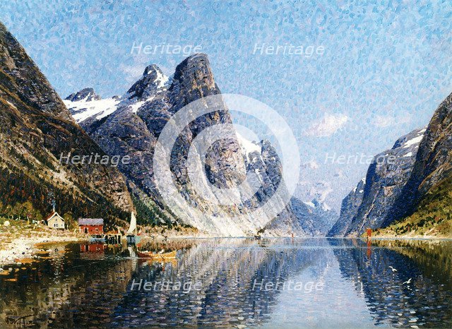 A Norweigan Fjord Scene'.  Creator: Normann, Adelsteen (1848-1918).