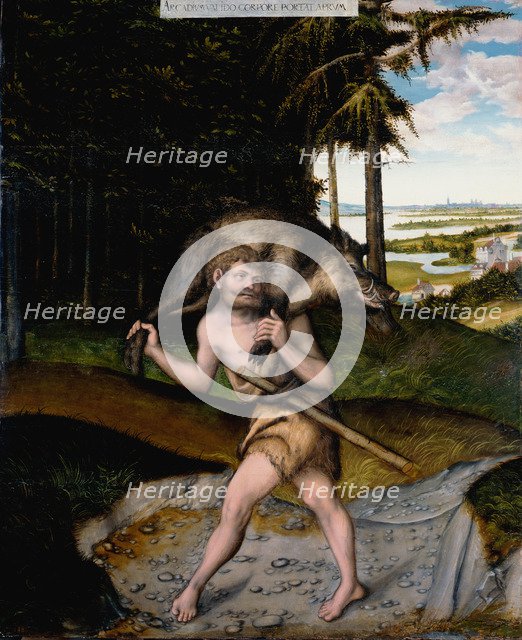 Heracles and the Erymanthian Boar (From The Labours of Hercules). Artist: Cranach, Lucas, the Elder (1472-1553)