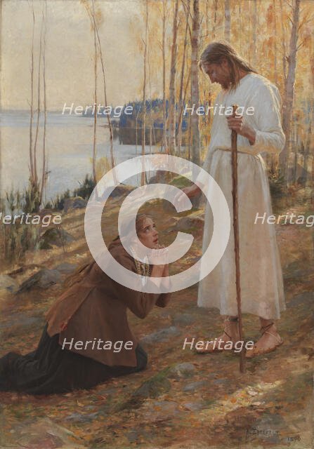 Christ and Mary Magdalene, a Finnish Legend, 1890. Creator: Albert Edelfelt.