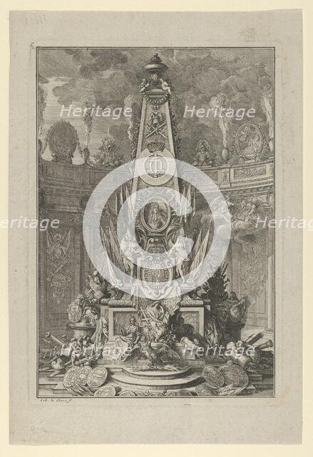 Funeral monument to Charles V, Duke of Lorraine, frontispiece to 'Les Actions glorieuse..., 1703-04. Creator: Sébastien Le Clerc the Younger.