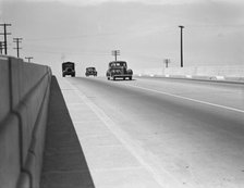 Overpass on U.S. 99, between Tulare and Fresno, California, 1939. Creator: Dorothea Lange.