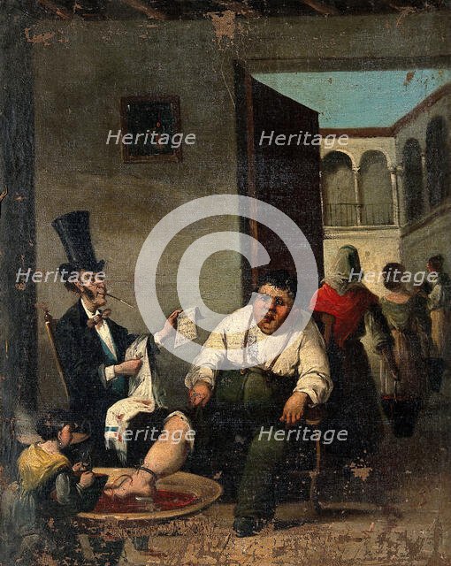 Bloodletting from the foot. Creator: Daumier, Honoré, 1808-1879 (After).