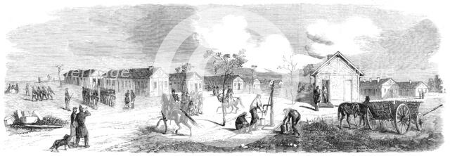 Quarters for infantry at the camp of Chalons - from a drawing by M. Beaucé, 1860. Creator: Unknown.