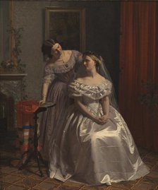 The bride is adorned by her friend, 1859. Creator: Henrik Olrik.