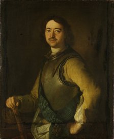 Portrait of Emperor Peter I the Great (1672-1725), Early 18th cen.. Artist: Anonymous  