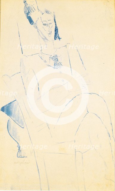 Portrait of Jean Cocteau, c. 1916. Artist: Modigliani, Amedeo (1884-1920)