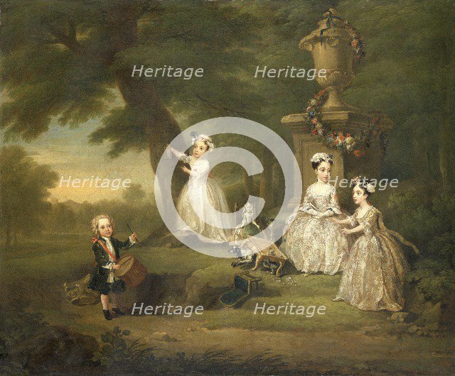 'A children's tea party', 1730. Artist: William Hogarth.