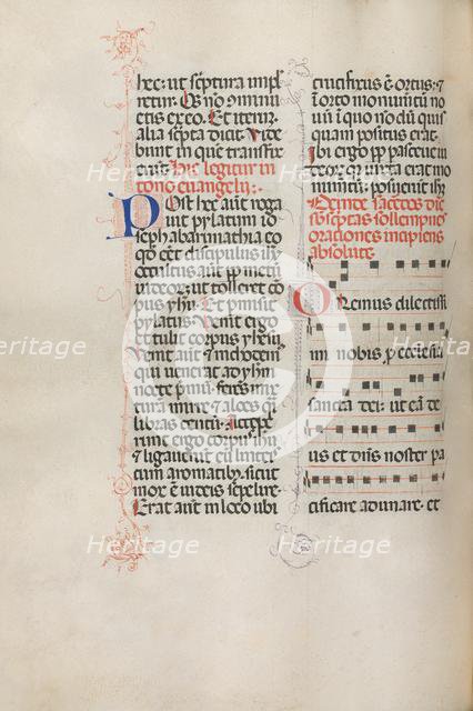 Missale: Fol. 145v: Music for various prayers…, 1469. Creator: Bartolommeo Caporali (Italian, c. 1420-1503).