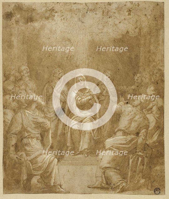 Study for the Pentecost, c.1580. Creator: Simone Peterzano.