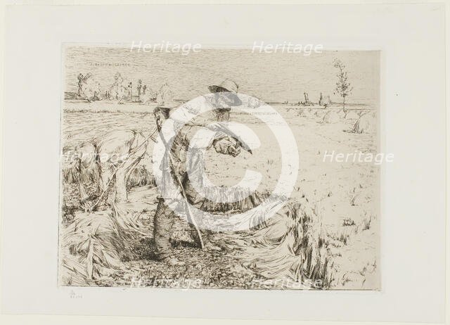 Mower Honing a Scythe, 1878. Creator: Jules Bastien-Lepage.