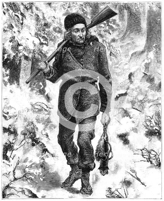 Canadian trapper, 19th century.Artist: Charles Édouard Delort