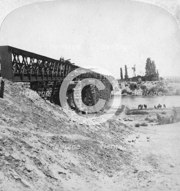 Bridge over the Modder River, South Africa, 21st February 1900.Artist: Underwood & Underwood