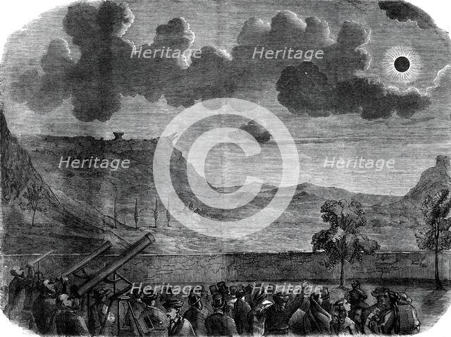 The Eclipse of the Sun on July 18 in Spain - the eclipse at Aguilar - from a sketch by our..., 1860. Creator: Unknown.