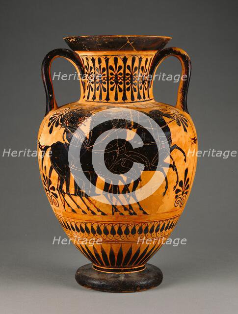 Attic Black-Figure Neck-Amphora, about 520 BC. Creator: Unknown.