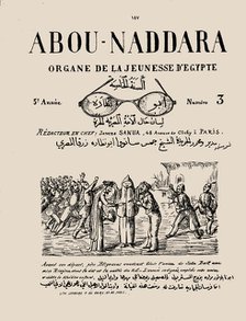 Cover of the Abou Naddara, May 1881, no. 3, 1881. Creator: Sanua (Sanu, Sannu), James (Yaqub, Jacques), (Abou Naddara) (1839-1912).