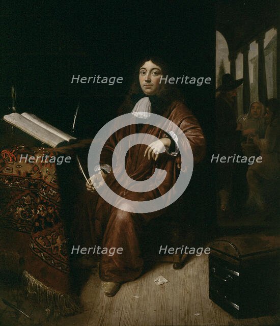 Portrait of a scribe, c1660s. Creator: Cornelis de Man.