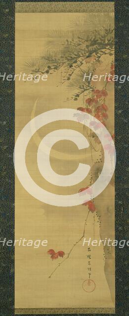 Moon, Pine and Maple, 18th century. Creator: Tawaraya Sori.