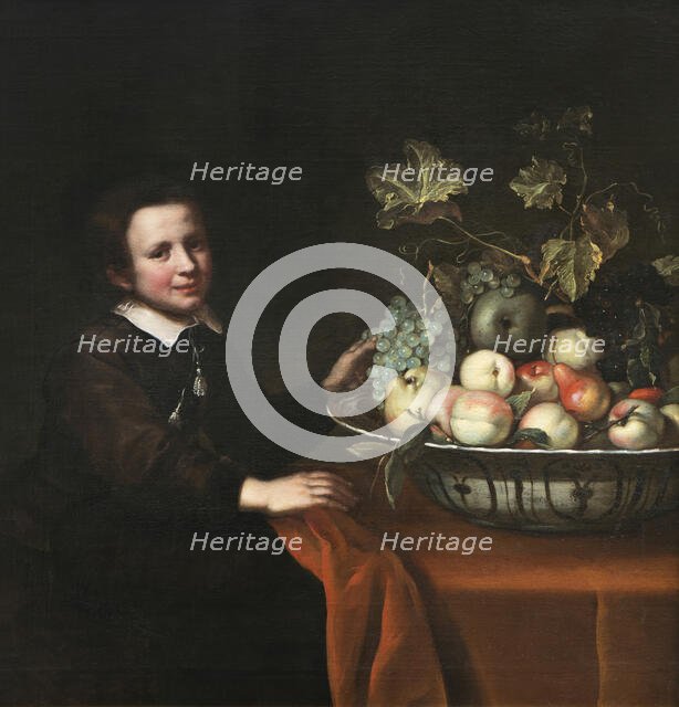 Portrait of a Boy with a Bowl of Fruit, c1640-1670. Creator: Abraham Pietersz van Kalraet.