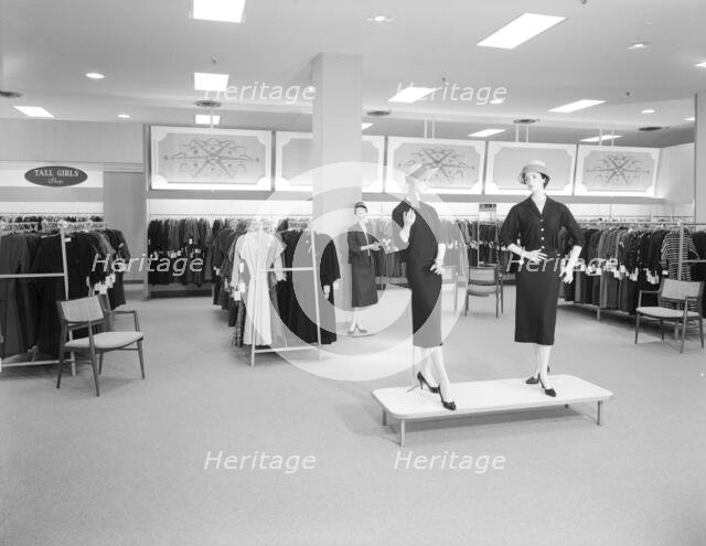 Filene's, business in North Shore Shopping Center, Peabody, Massachusetts, 1957. Creator: Gottscho-Schleisner, Inc.