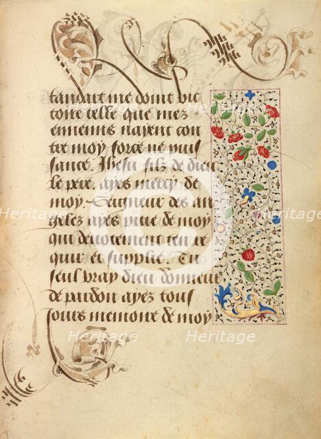 Decorated Text Page; Prayer Book of Charles the Bold, 1469. Creator: Nicolas Spierinc.