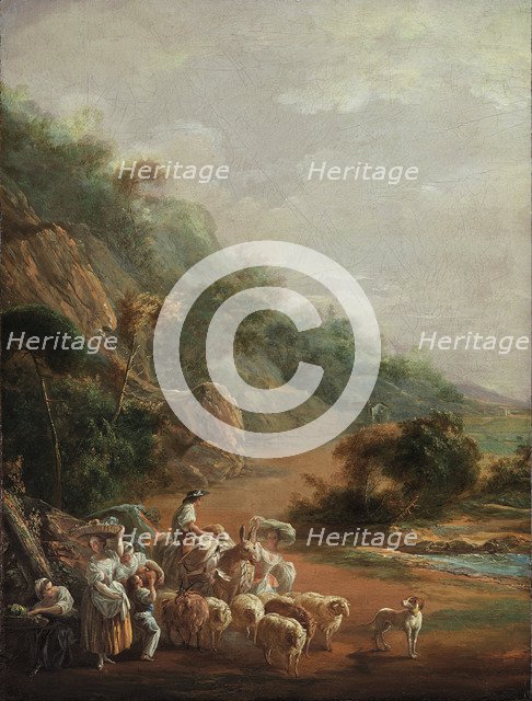 Scene with Villagers, 1786. Artist: Paret y Alcázar, Luis (1746-1799)